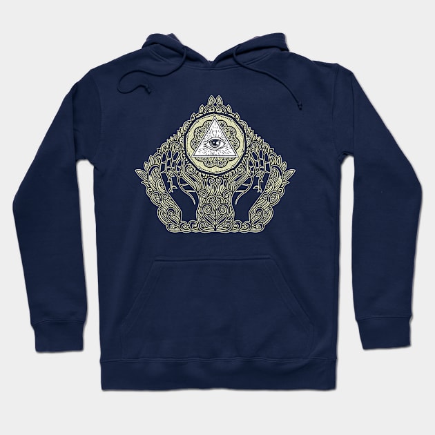 Meditation hands all seeing eye Hoodie by BE MY GUEST MARKETING LLC